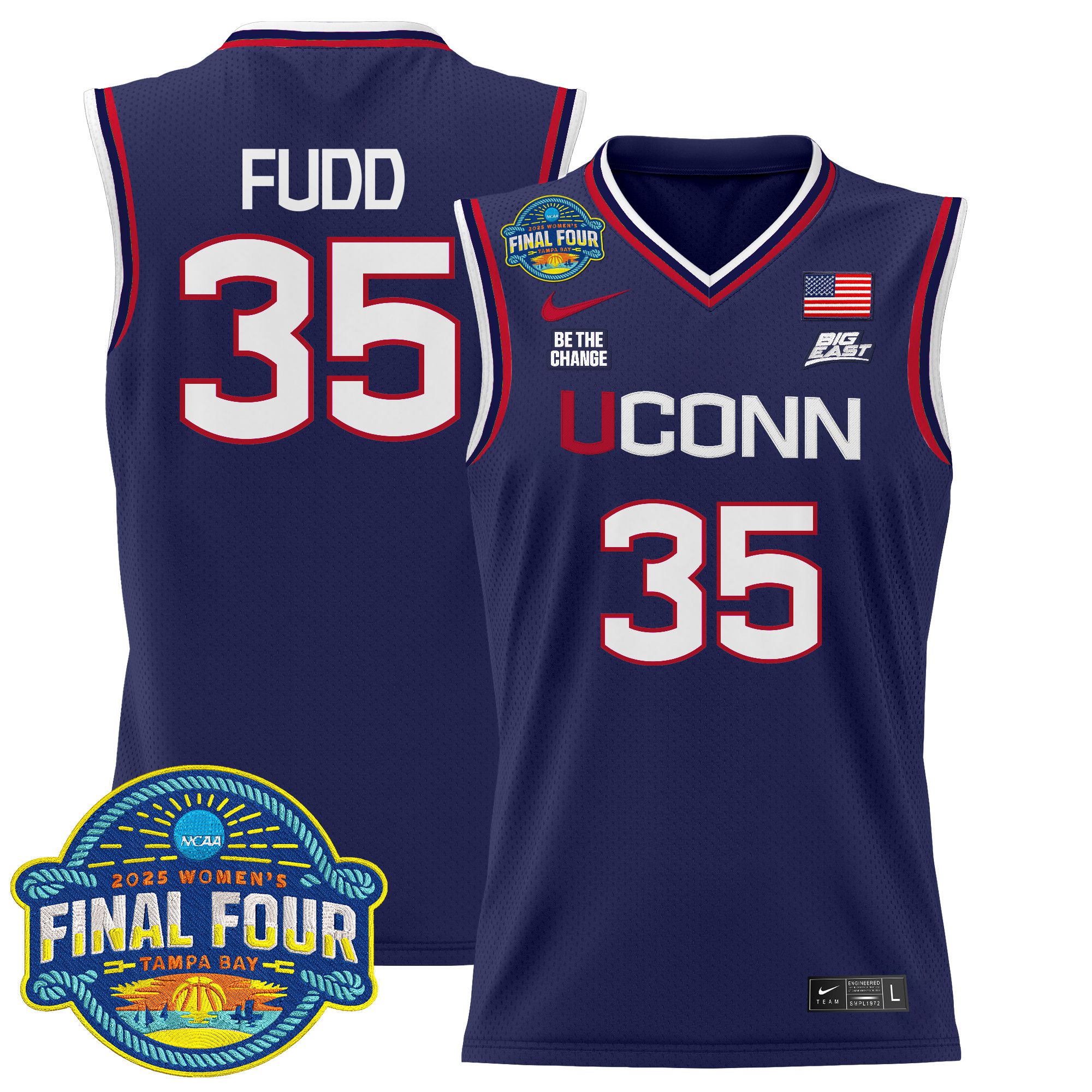 Men UConn Huskies #35 Fudd Purple Nike 2025 Big Eat Final Four Patch Lightweight Basketball NCAA Jersey->more ncaa teams->NCAA Jersey